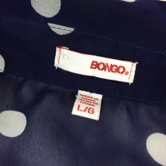 Bongo Polka Dot Print Tie Front Button Down Top - Picture 5 of 8